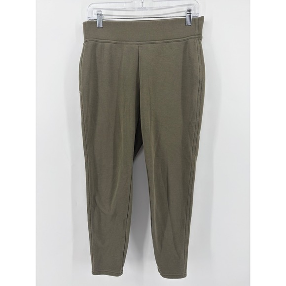 Lands' End Pants - Lands End Womens M 10-12 Olive Green Serious Sweats Joggers Tapered Fleece Pants